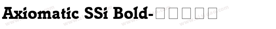 Axiomatic SSi Bold字体转换